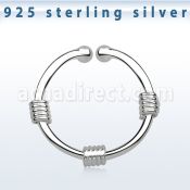 agsep12h anillo septum falso plata 925 1mm tres alambres envueltos alrededor anillo 12mm mayorista