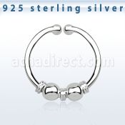 agsep12l anillo septum falso plata 925 1mm bolas tres alambres 12mm al por mayor