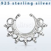 agsepd12 falso septum plata 925 1mm extra amplo indio 12mm mayorista