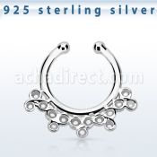 agsepd5 falso septum plata 925 1mm elaborado indio 12mm mayorista
