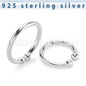 agsepm silver fake septum ring plain