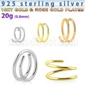 agspr20 aro nariz espiral plata esterlina