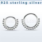 agspv18 aro continuo plata 925 piercing septum con 1mm cuentas inferior venta