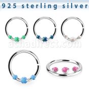 agspvo1 aro continuo plata 925 piercing septum 1mm opalo 2mm centro entre opalos 1 5mm 10mm al por mayor