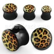 apgrr dilatacion plug doble flare acrilico negro logo piel leopardo al por mayor