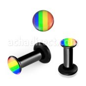 aprxa plug flare unico acrilico negro logo arcoiris anillo goma 3mm venta