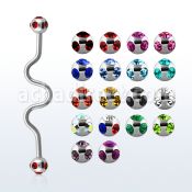 bbcj barbell industrial zig zag acero quirurgico bolas multi joya 5mm al por mayor