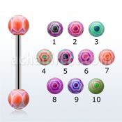 bbdxf barbell lengua acero quirurgico bolas acrilicas 6mm tela arana 16mm distribuidor