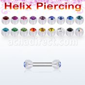 bbeajb3 barbell ceja helix acero quirurgico bolas bioflexibles 3mm cristal bisel venta