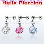 bber16 barbell helix acero quirurgico bolas 4mm dado cristal colgado 6mm venta