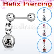bber2 barbell helix acero quirurgico bolas 4mm calavera ojos cristal distribuidor mayorista