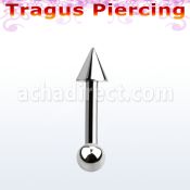 bber36 barbell tragus acero quirurgico cono 4mm bola acero liso 3mm inferior al por mayor