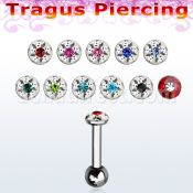 bber38b barbell tragus para cartilago acero quirurgico cristal claros ferido cristal color bola 3mm distribuidor mayorista