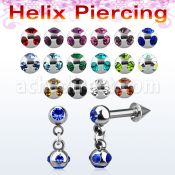 bber44b barbell helix acero quirurgico bola cono acero 4mm bola acero quirurgico multi cristal 4mm al por mayor