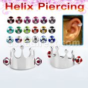 bber68 piercing cartilago acero quirurgico corona barbell bolas multi joya 3mm distribuidor