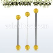bbinjf5 barbell industrial organico barra acero 316l bolas madera jackfruit arbol jaca 5mm al por mayor