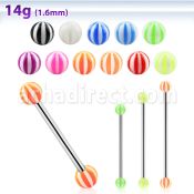 bbivbe5 barbell industrial acero quirurgico 316l bolas acrilicas uv pelota playa 5mm distribuidor mayorista