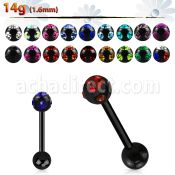 bbkc3 barbell lengua acero quirurgico negro bola multi joya 6mm bola acero liso 6mm inferior venta