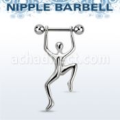 bbnpd7 barbell pezon acero quirurgico bolas 5mm hombre colgando plata al por mayor