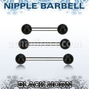 bbnpwk5 barbell pezon organico barra acero 316l bolas cuerno negro 5mm distribuidor mayorista
