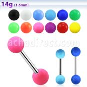bbsa barbell lengua acero quirurgico bolas acrilicas colores solidos 6mm 16mm mayorista