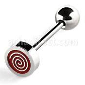 bbsh10 barbell lengua acero quirurgico redonda 8mm logo rojo espiral grabado bola 6mm 16mm venta