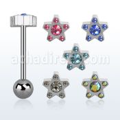 bbsrc barbell lengua acero quirurgico estrella cristal bola 6mm 16mm venta