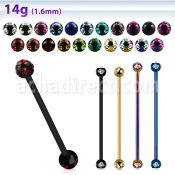 bbt5c barbell industrial acero quirurgico pvd bolas multi joya 5mm mayorista