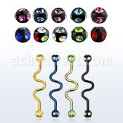 bbtcj barbell industrial zig zag acero anodizado bolas multi joya 5mm mayorista