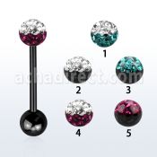 bbtfr5e barbell lengua acero quirurgico anodizado bola multi cristal ferido 5mm colores bola anodizada 5mm al por mayor