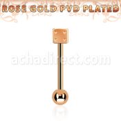 bbttdi barbell lengua acero 316l pvd oro rosa dado acero 5mm bola acero 5mm inferior distribuidor