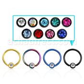 bcetc3 aro bola presion acero quirurgico pvd bola cierre 3mm cristal bisel al por mayor