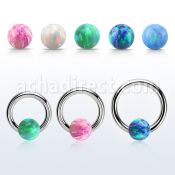 bcr10o6 aro bola presion acero quirurgico 10g 2 5mm bola cierre 6mm opalo sintetico mayorista