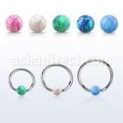 bcr18o4 aro bola presion acero quirurgico 1mm bola cierre 4mm opalo sintetico distribuidor mayorista