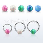 bcr18o6 aro bola presion acero quirurgico 1mm bola cierre 6mm opalo sintetico al por mayor