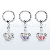 bcrgz590 aro acero quirurgico 316l bola presion colgante corona zirconia plata venta