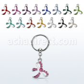 bcrs588 aro bola presion acero 316l arco tachonado cristal colgado mayorista