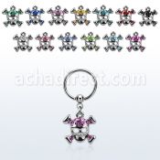 bcrssk4 aro bola presion acero 316l calavera cristal huesos cruzados distribuidor