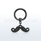 bcrtg518 aro bola presion acero 316l pvd negro colgante bigote mayorista