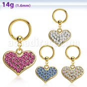 bcrtg705 aro bola presion acero 316l pvd dorado corazon tachonado cristal colgado venta