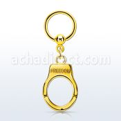 bcrtg765 aro bola presion acero 316l pvd dorado colgante esposas grabado freedom oro al por mayor