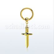 bcrtg768 aro bola presion acero chapado pvd dorado colgante punal colgante laton chapado oro