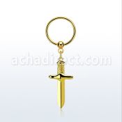 bcrts768 aro bola presion acero chapado pvd dorado colgante punal colgante laton chapado oro