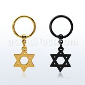 bcrtsdsr aro bola presion acero 316l pvd negro dorado colgante estrella david mayorista