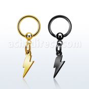 bcrtslit aro bola presion acero 316l pvd negro dorado colgante acero liso rayo al por mayor