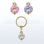 bcrtsz1 aro bola presion acero 316l pvd dorado zirconia redonda 8mm distribuidor