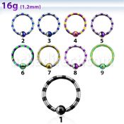 bctl16 aro bola presion acero quirurgico pvd rayas cebra bola cierre 3mm distribuidor