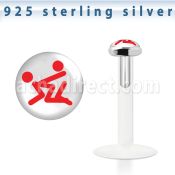 bilg31 labret bio flexible transparente plata esterlina presion 3mm logo figuras palo xxx mayorista