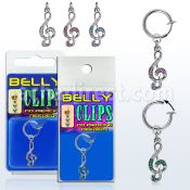blcp576 piercing falso clip ombligo nota musical 1 pieza mayorista