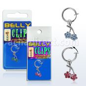 blcpflc2 piercing falso clip ombligo flores gemelas s 1 pieza distribuidor